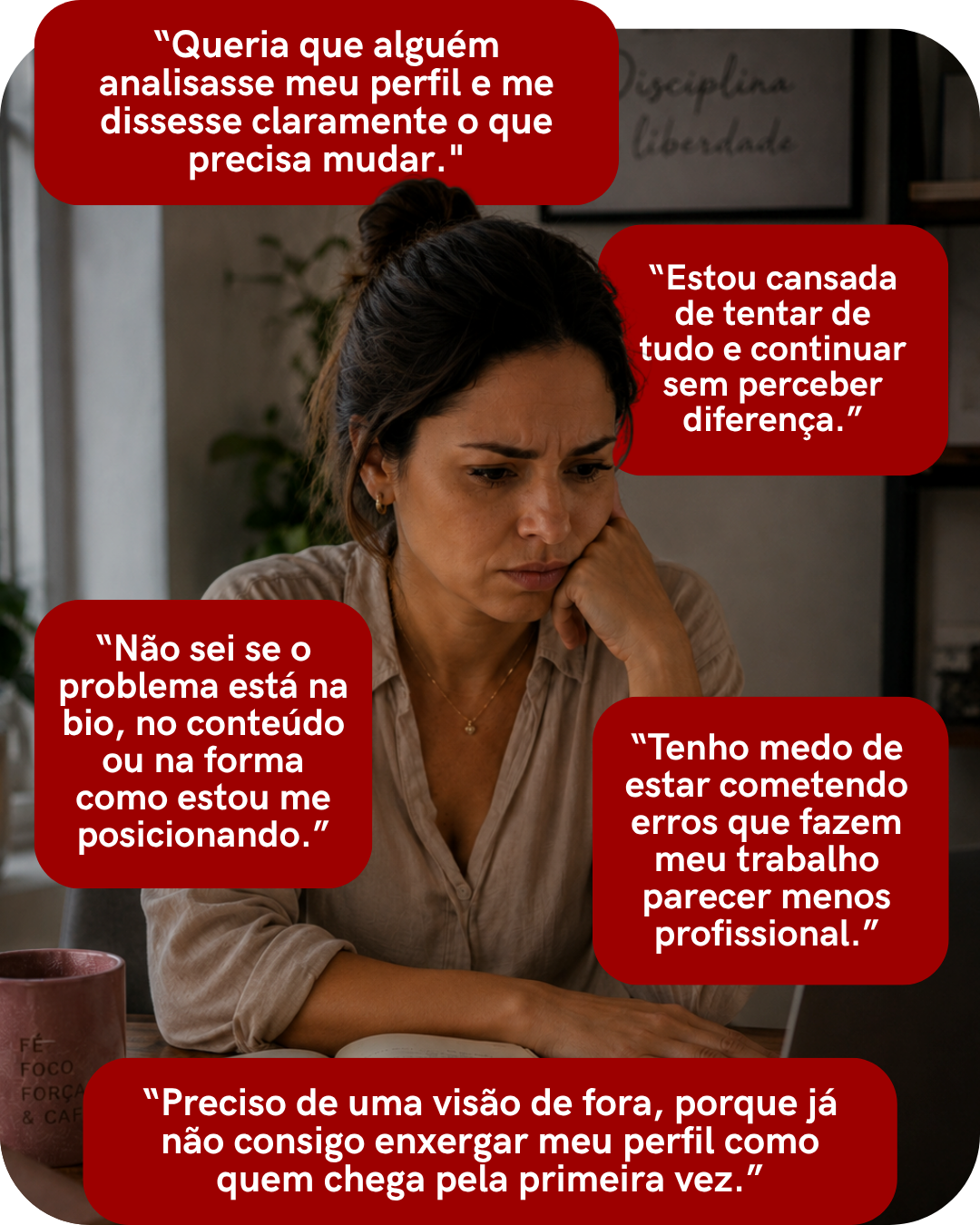 Frases de quem se sente perdida com o próprio perfil no Instagram